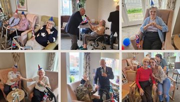 Celebrating the Kings Coronation and VE Day at Roseberry Court care home